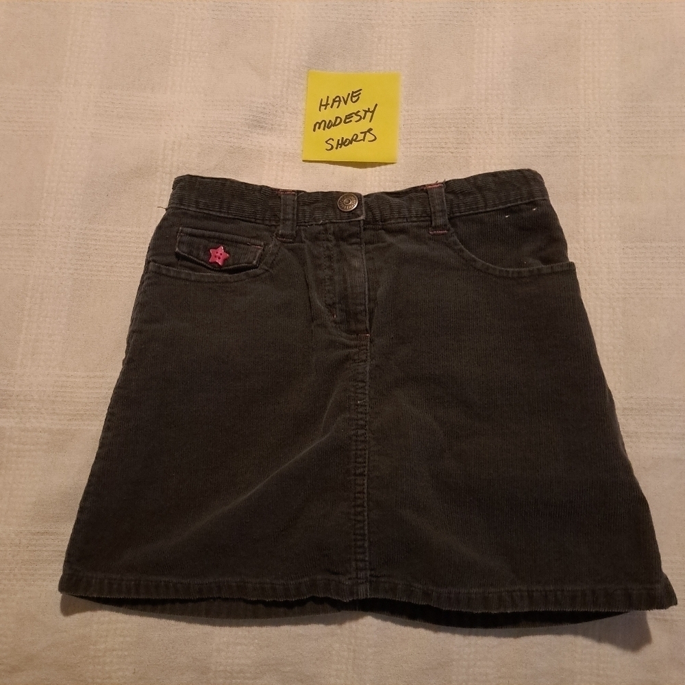Gymboree girls size 8 gray corduroy skirt with modesty shorts